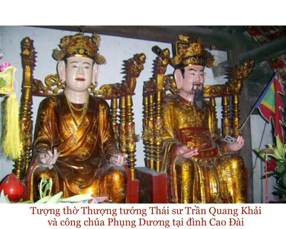 Tượng thờ Thượng tướng Thái Sư Chiêu Minh Đại Vương Trần Quang Khải và Công chúa Phụng Dương