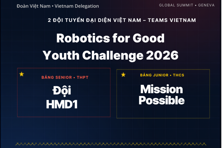 Hai đội tuyển Việt Nam tham dự Robotics for Good Youth Challenge 2026 tại Geneva